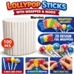 Marvino Branded Multicolor lollipop sticks wrapers and nods