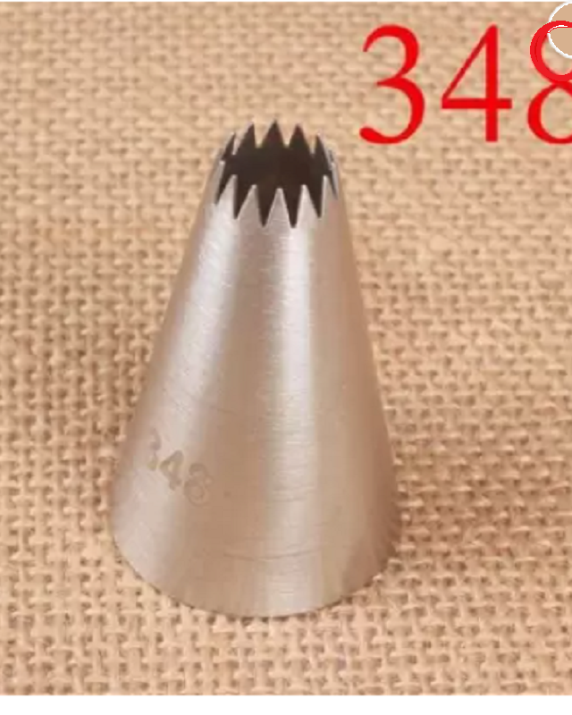 348 Piping Nozzle Cream Decorating Open Star Tip Steel Star Icing Nozzle  (Silver Pack of 1)