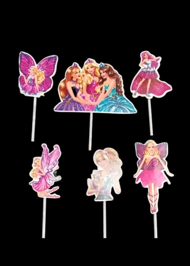 Girls Birthday Angel Paper Cake Topper For Cake Decoration (Pack of 6)