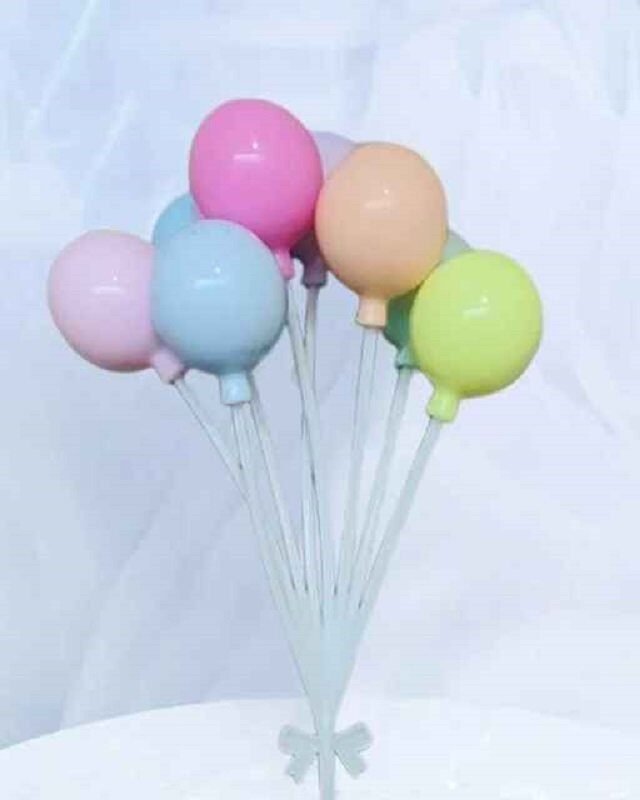 Balloon  Round Colorful Balloon Cake Topper (pack of 1)
