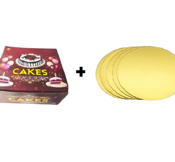 7*7 For 250gm Round Shape  Cake Box and  Base combo  (pack of 10 )