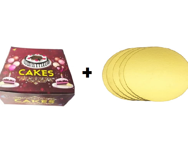 7*7 For 250gm Round Shape  Cake Box and  Base combo  (pack of 10 )