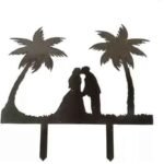 COUPLE  CAKE TOPPER WITH TREE   (black Pack of 1)