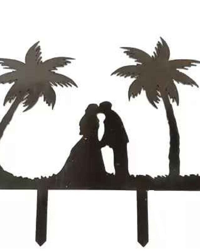 COUPLE  CAKE TOPPER WITH TREE   (black Pack of 1)
