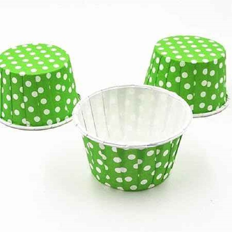 GREEN-COLOR-CUP-MUFFIN.jpg 100pcs Cake Cups Muffins Paper Cupcake Baking Cake Container - Image 1