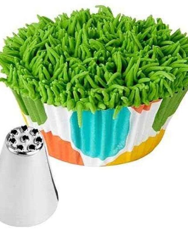 Grass Nozzle Icing Nozzle Leaf Piping Nozzle Icing Tip Pastry Tips Cup Cake Decorating Baking Tools Bakeware Create Leaves - - (Grass Nozzle)