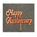 Happy Aniversary Small Cake Tag Topper (Multicolour, 10 pcs)