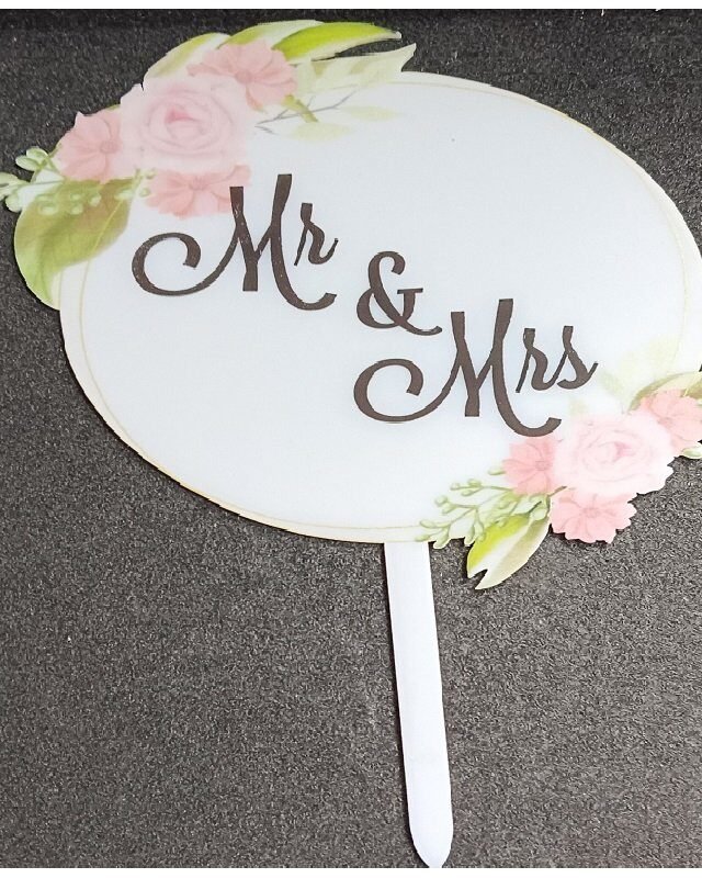 MR & MRS Cake Topper