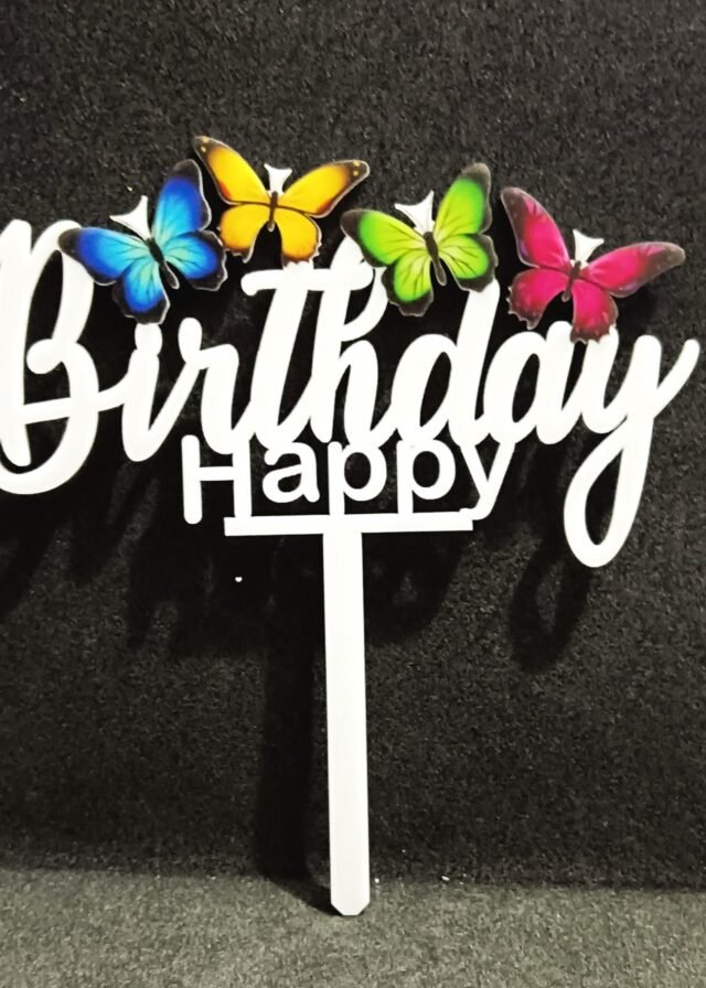 Butterfly Happy Birthday Cake Topper