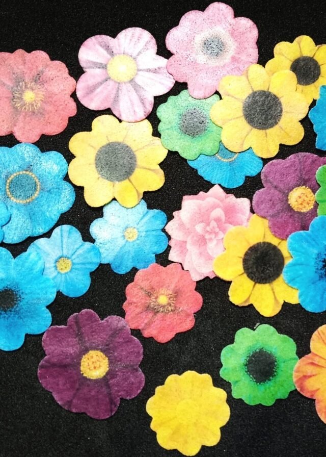 Edible Flowers Wafer Paper Cake Cupcake Topper Pack of 25
