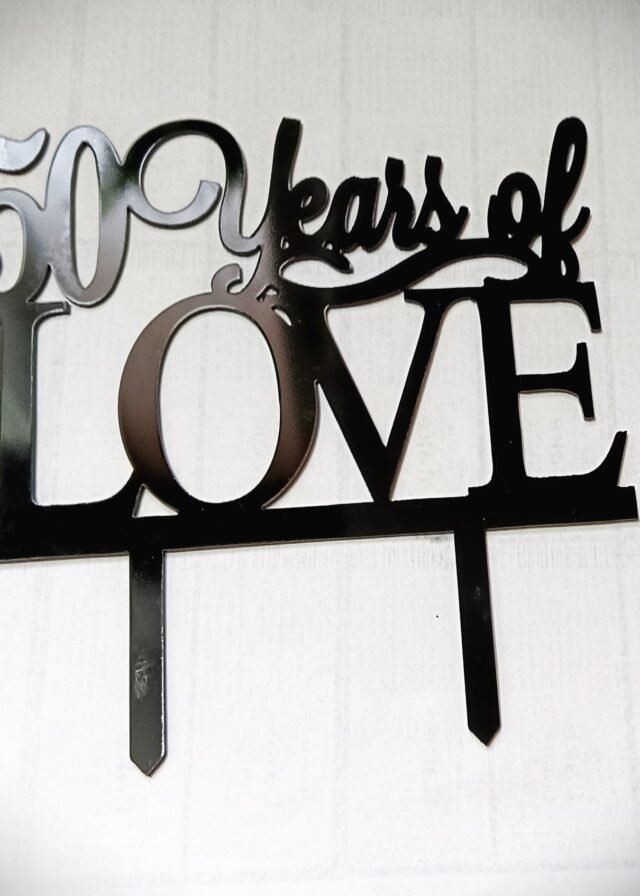 50 Years Of Love Cake Topper For Cake Decoration Pack Of 1