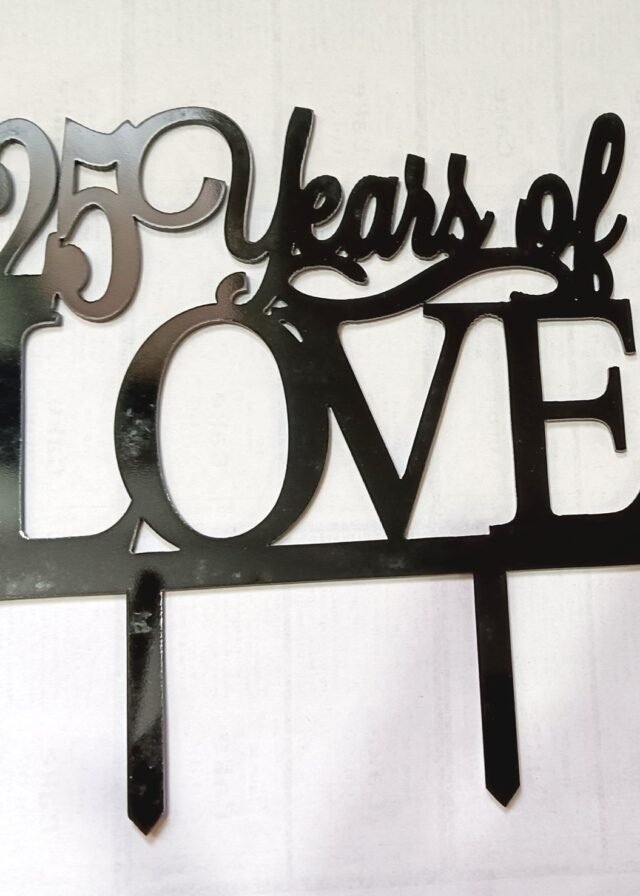 25 Years Of Love Cake Topper For Cake Decoration Pack Of 1