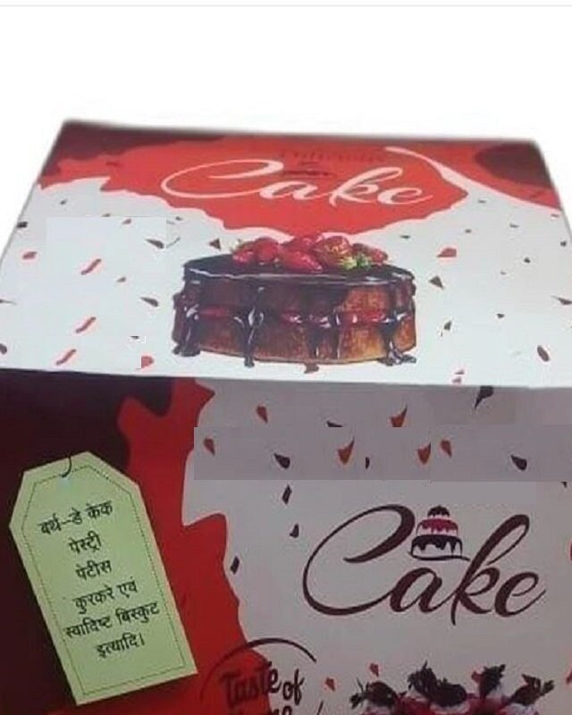 Cake Packaging Box 16*16*4 FOR 3kg Cake (Random Design(pack of 10 )