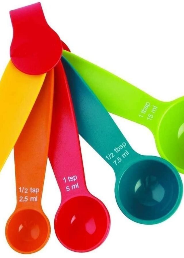 Multi Color Measurement Measuring Spoon Cups 5 Pieces Kitchen Baking Tool