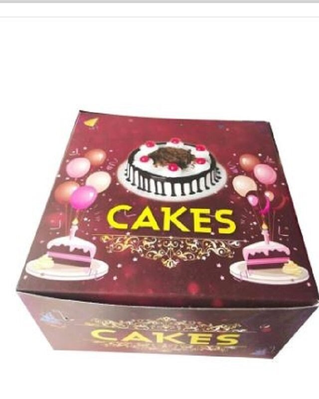 Cake Packaging Box 10*10*4 for 1kg Cake (Random Design PACK OF 10)