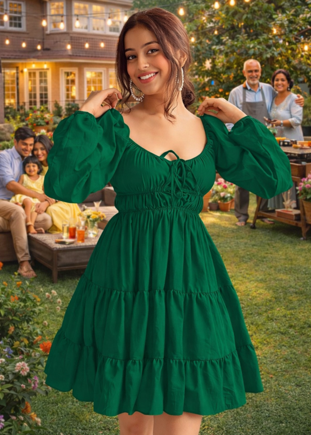 Women Mini Dress Casual Summer Outfit green