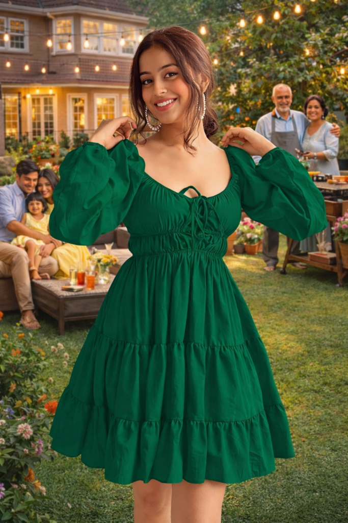 Women Mini Dress Casual Summer Outfit green