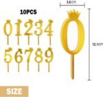 0-9 Number Cake Topper (Gold) - Image 7