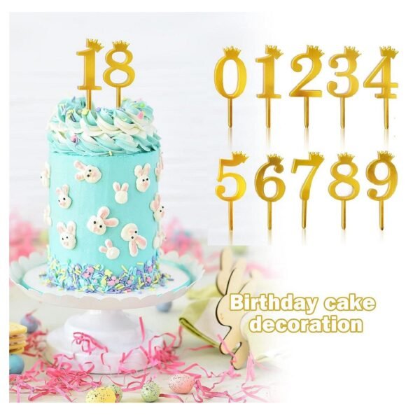 0-9 Number Cake Topper (Gold)