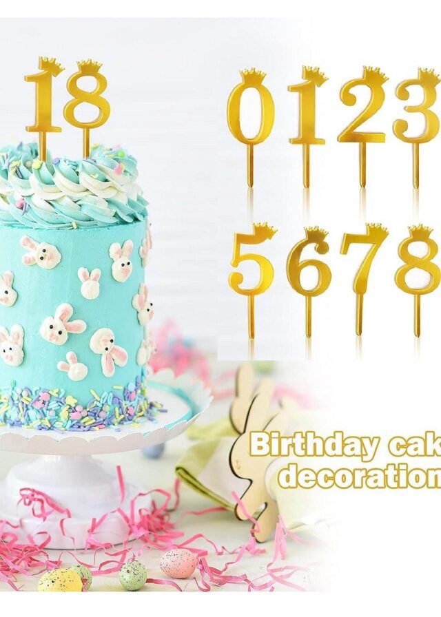 0-9 Number Cake Topper (Gold)