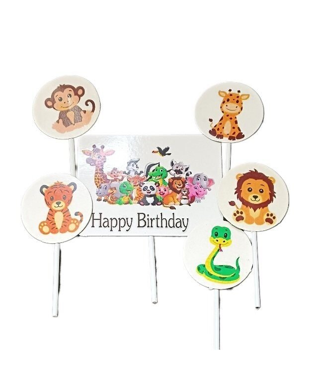 Happy birthday  Cartoon Cake Topper ( PACK OF 6 )