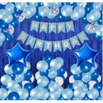 Blue Balloon ,Curtain ,Happy Birthday (Combo set 40)