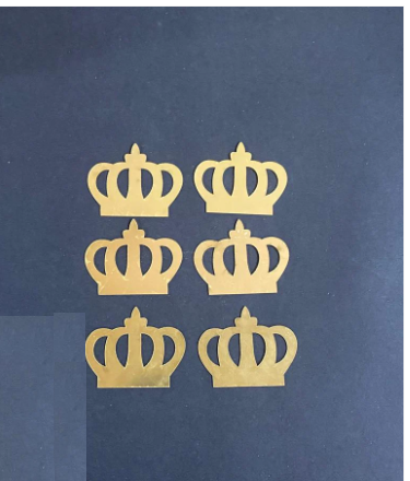 crown-cutout-golden-color.png Golden Mini Crown For Cake Decoration Topper (Pack of 6 ) - Image 1