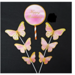 Happy Birthday Butterfly Cake Topper (Pack Of 7 )