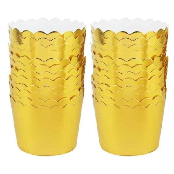 Cupcake  Baking Metallic gold color Paper Cup (24 SET )