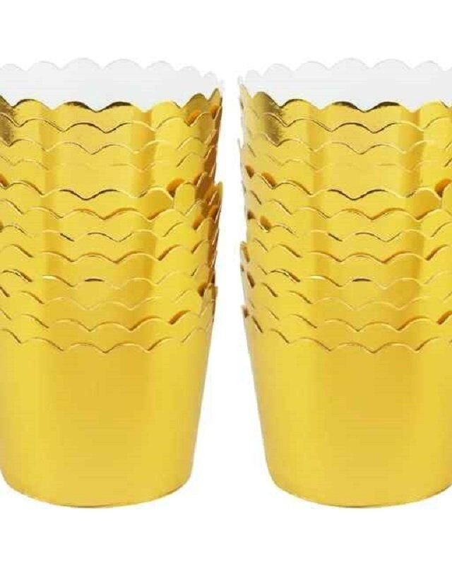 Cupcake  Baking Metallic gold color Paper Cup (24 SET )