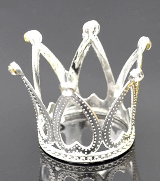 Mini Crown Silver Color Cake Topper