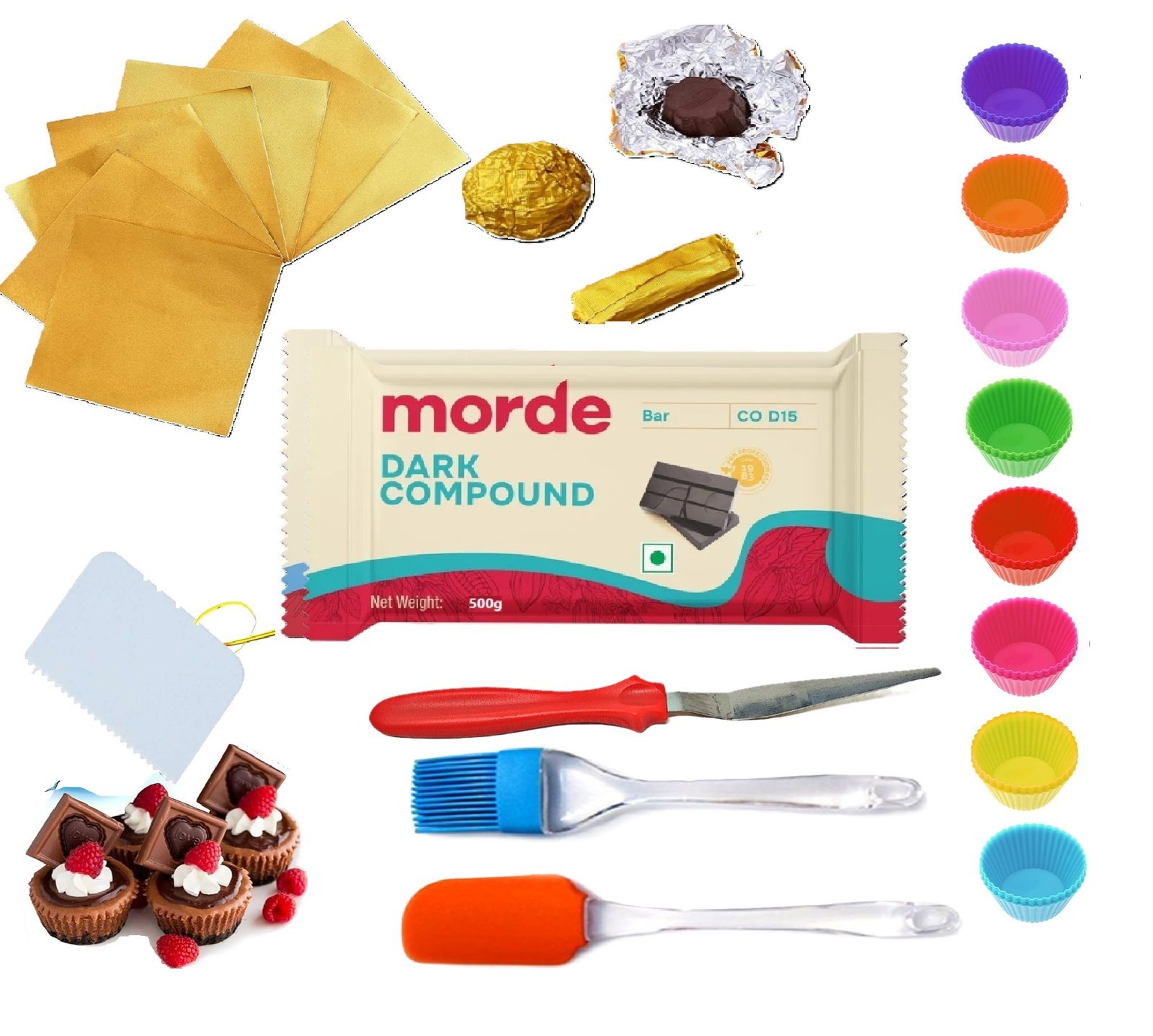 morde-dark-compound-chocolate-offer-bakingtimes.inb-gold-1.jpg Dark Chocolate Making Kit with Morde Chocolate Compound - Image 1