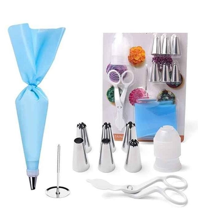 Baking Decorative icing Nozzle Set with flower scissor and holder