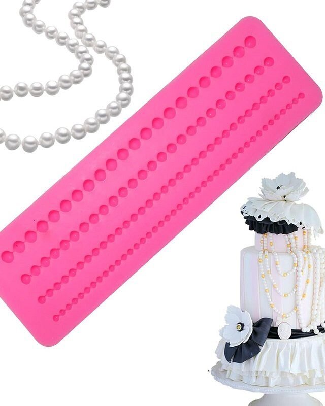 Pink Silicone Pearl Mould (4 lines)