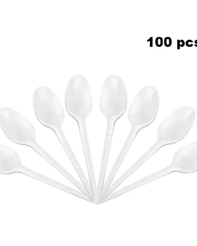 Disposable White Plastic Spoon (Pack Of 100)