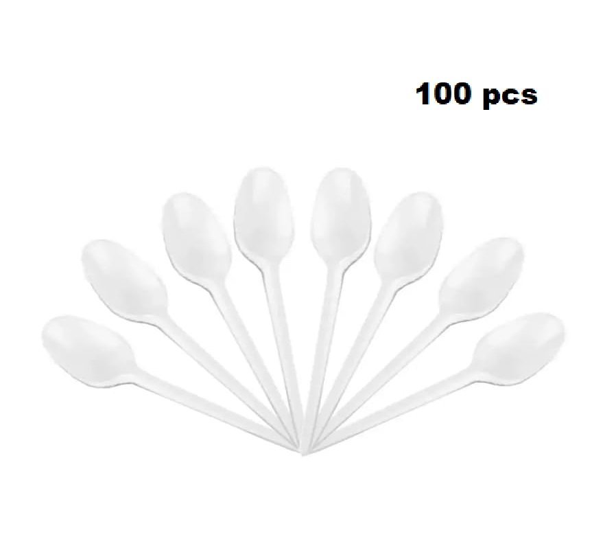 white-spoon.jpg Disposable White Plastic Spoon (Pack Of 100) - Image 1