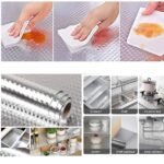 Kitchen Wallpaper Oil Proof Waterproof Self-Adhesive Wall Stickers for Kitchen Anti-Mold and Heat Resistant Aluminium Backsplash Wallpaper for Walls Cabinets Drawers Sticker Size.(60x300cm)