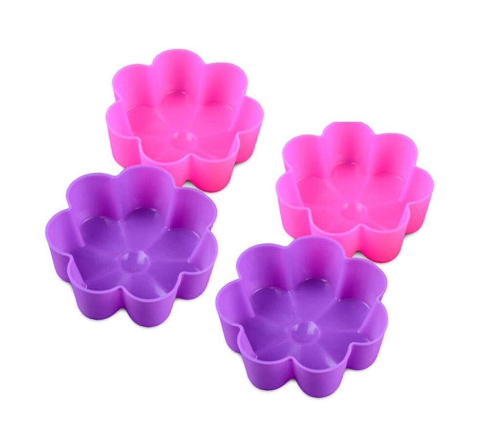 Reusable Flower-Shaped Baking Molds for Cupcakes Pudding Jelly a