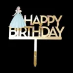 Happy Birthday Princess Golden Cake Topper
