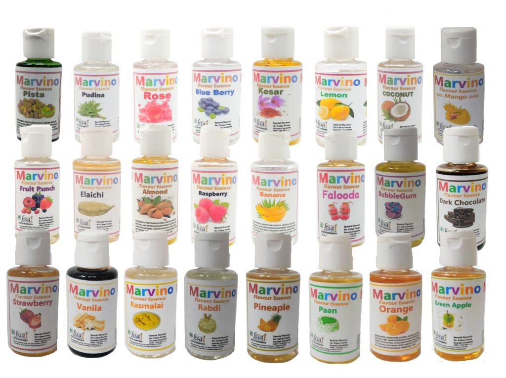 Marvino Flavour Essence Extracts for Flavouring cakes sweets choclates icecreams and shakes confectioneries
