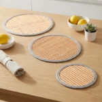 Round Bamboo Table Mat Coaster set for Dining Table,