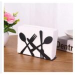 Tissue Holder Spoon Fork Shaped Metal Tissue box Container Towel Napkin