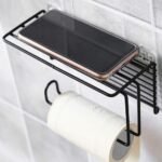 Metal Bathroom Tissue Holder with Soap Stand