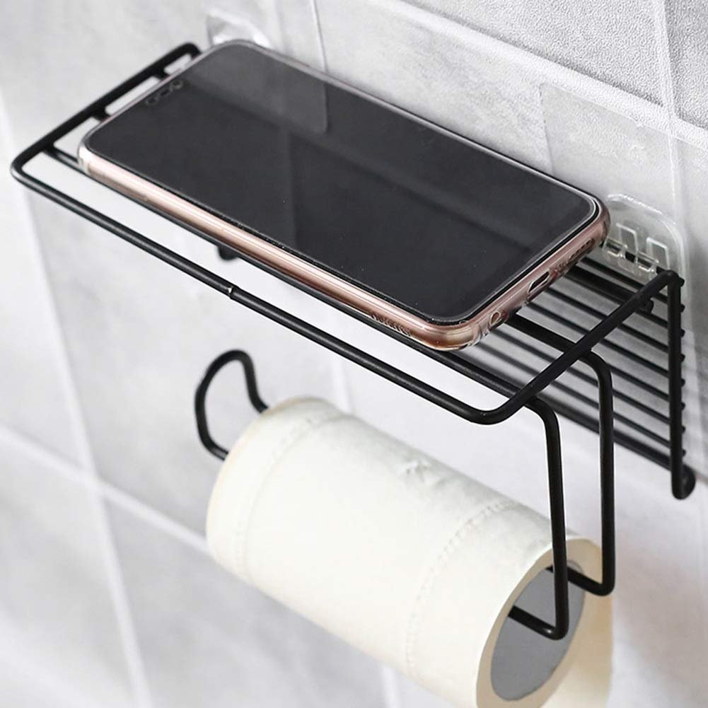 Metal Bathroom Tissue Holder with Soap Stand